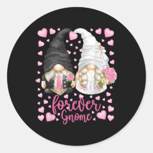 Adesivo Redondo Engraçado para sempre Gnomo - Unique Casamento Gno