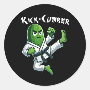 Adesivo Redondo Engraçado pepino pepino atleta Karate Boys Gir