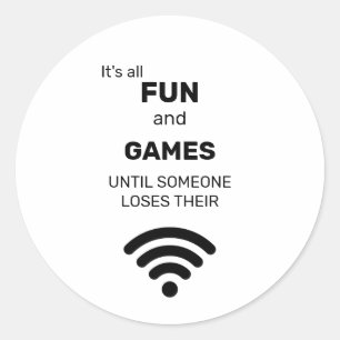 Adesivo Redondo Engraçado perder T-Shirt da Internet WiFi