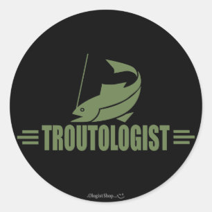 Adesivo Redondo Engraçado Pesca de Trutas