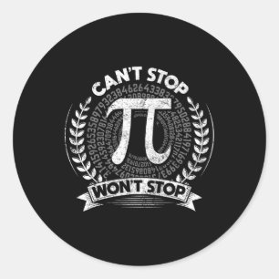 Adesivo Redondo Engraçado Pi Day Math Science Celebra Pi Day