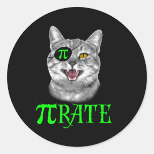 Adesivo Redondo Engraçado Pi Day Math Science Pirata