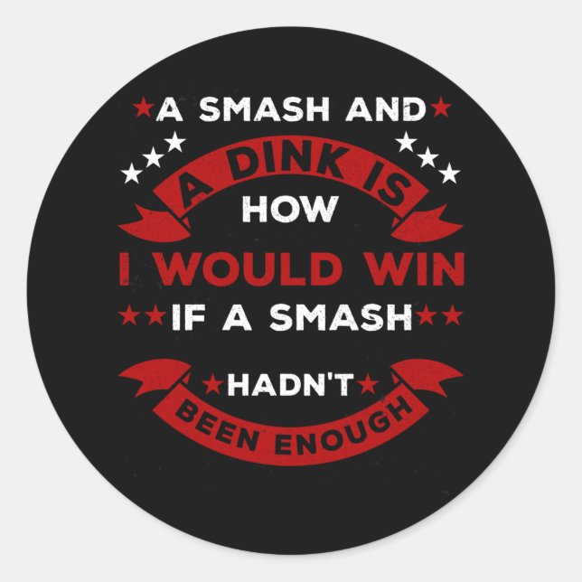 Adesivo Redondo Engraçado Pickleball Dizendo (Frente)