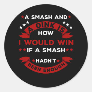 Adesivo Redondo Engraçado Pickleball Dizendo