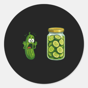 Adesivo Redondo Engraçado Picle Jar Cucumber Memória Humo
