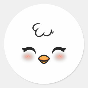 Adesivo Redondo Engraçado Pintinho Enfrentado Figurino Meninos do 