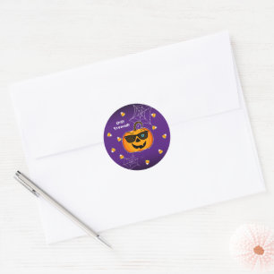 Adesivo Redondo Engraçado piscar os olhos icônicos da Pumpkin!