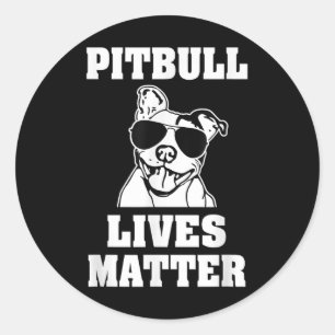 Adesivo Redondo Engraçado Pitbull Vive Cachorro Dizendo Poço de Co