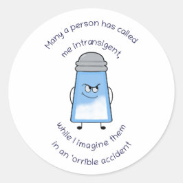 Adesivo Redondo Engraçado Poema Salty Couplet Stick "Acidente Orri