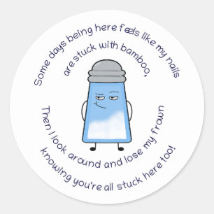 Adesivo Redondo Engraçado Poema Salty Couplet Sticker "Bamboo"