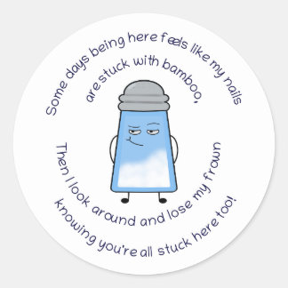 Adesivo Redondo Engraçado Poema Salty Couplet Sticker "Bamboo"
