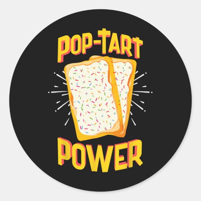 Adesivo Redondo Engraçado Pop Tart Power (Frente)