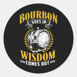 Adesivo Redondo Engraçado Presente De Bebendo Whiskey Bourbon Para