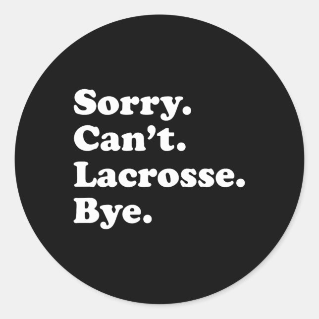 Adesivo Redondo Engraçado Presente De Lacrosse Para Homens Meninos (Frente)