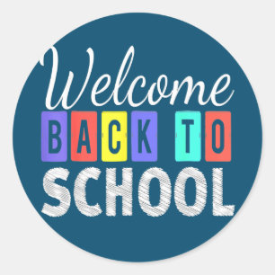 Adesivo Redondo Engraçado Primeiro Dia De Professor Bem-Vindo A