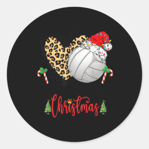 Adesivo Redondo Engraçado Pulão de Vôlei Santa Hat Xma