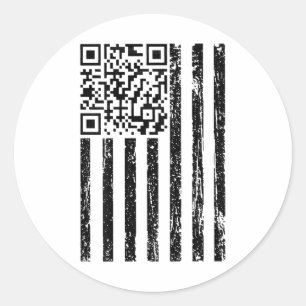 Adesivo Redondo Engraçado Qr Digitalize-me Presidente Dancing Code