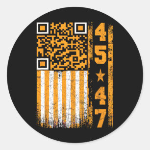 Adesivo Redondo Engraçado Qr Digitalize-Me Presidente Trump 4547 T