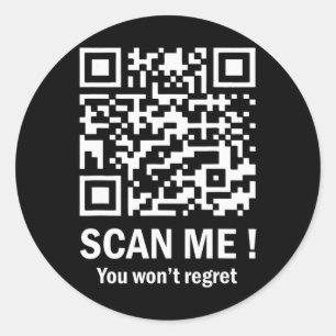Adesivo Redondo Engraçado Qr Digitalize-Me Presidente Trump 4547 T