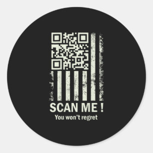 Adesivo Redondo Engraçado Qr Digitalize-me Trump 45_47 Tee Trump D