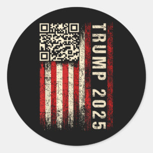 Adesivo Redondo Engraçado Qr Donald Trump Dancing 4745 Code Video