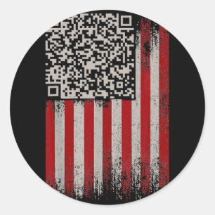 Adesivo Redondo Engraçado Qr Trump Dance Code