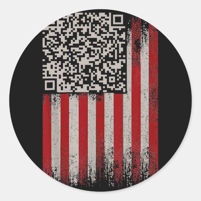 Adesivo Redondo Engraçado Qr Trump Dance Code (Frente)