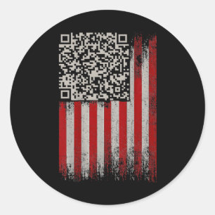 Adesivo Redondo Engraçado Qr Trumps Dançando Código
