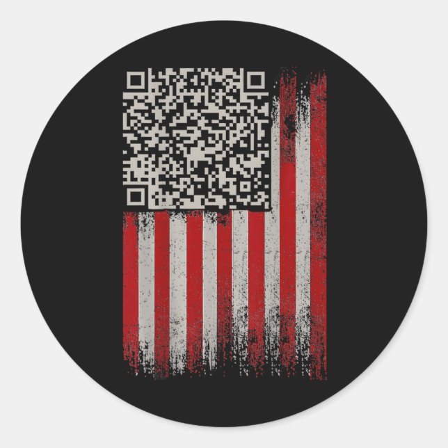 Adesivo Redondo Engraçado Qr Trumps Dançando Código (Frente)