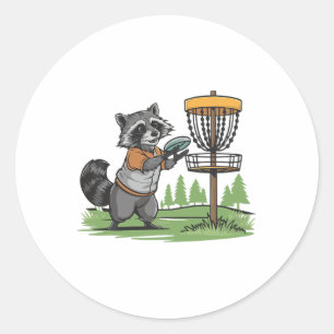 Adesivo Redondo Engraçado Raccoon Disco Golf Art Para Homens Mulhe