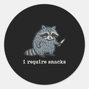 Adesivo Redondo Engraçado Raccoon Eu Preciso De Cachorros Para Hom