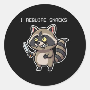 Adesivo Redondo Engraçado Raccoon Eu Preciso De Calças Humor De Ha