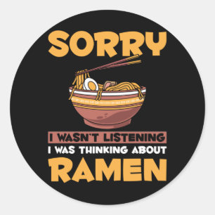 Adesivo Redondo Engraçado Ramen Lover Japonês Noodles viciado