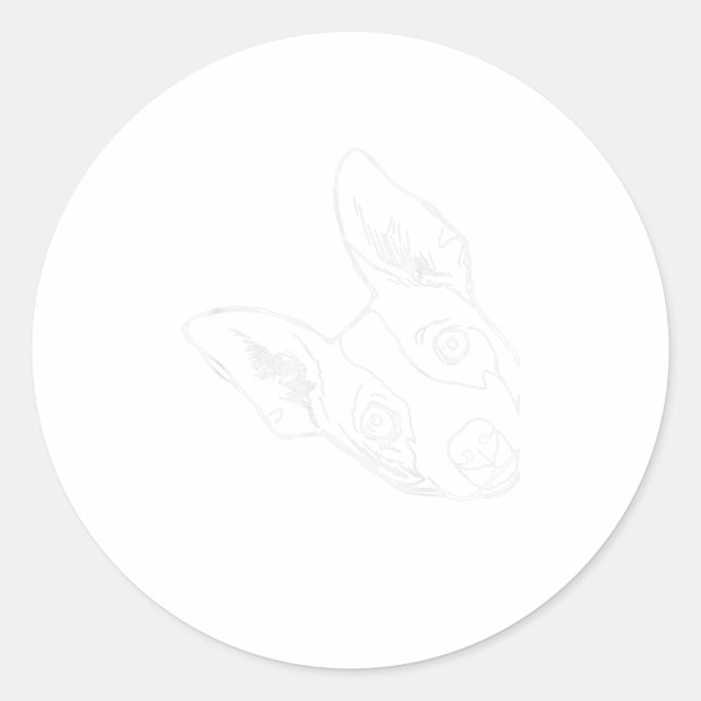 Adesivo Redondo Engraçado Rat Terrier (Frente)