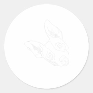 Adesivo Redondo Engraçado Rat Terrier