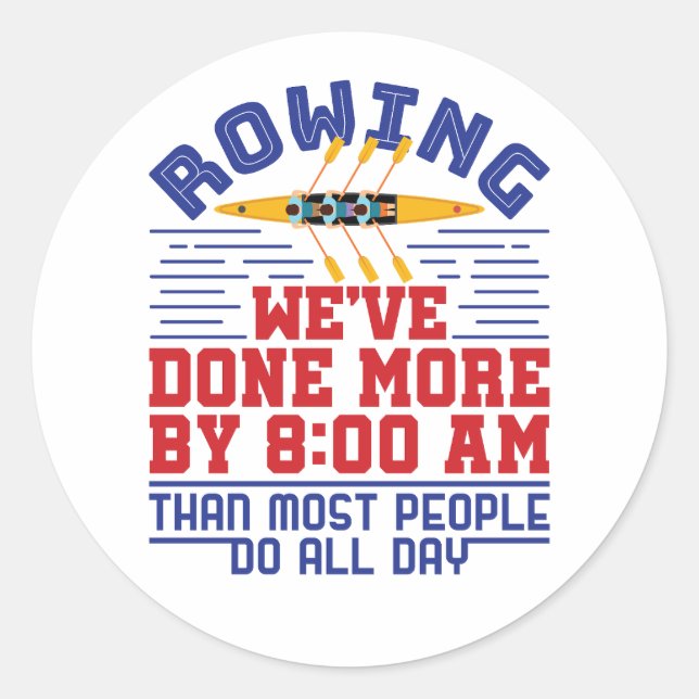 Adesivo Redondo Engraçado Remo, fizemos mais equipes de tripulante (Frente)