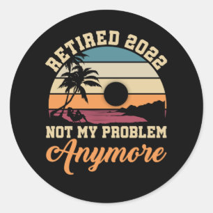 Adesivo Redondo Engraçado Retirada 2022 Homens Mulheres Aposentada