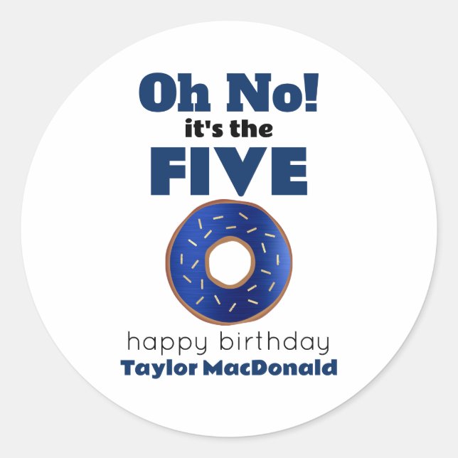 Adesivo Redondo Engraçado Rosquinha da Polícia 50º aniversário (Frente)