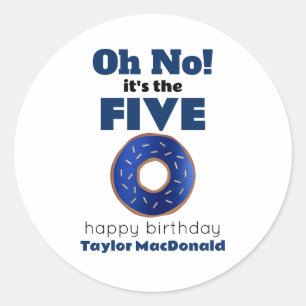 Adesivo Redondo Engraçado Rosquinha da Polícia 50º aniversário