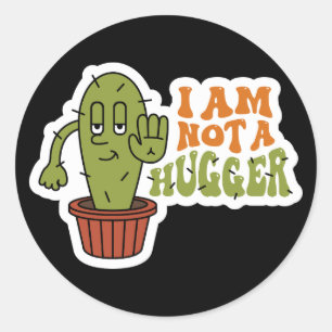 Adesivo Redondo Engraçado Sarcástico Cactus