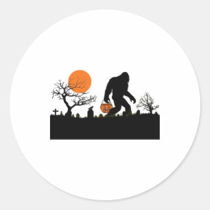 Adesivo Redondo Engraçado Sasquatch Bigfoot Halloween