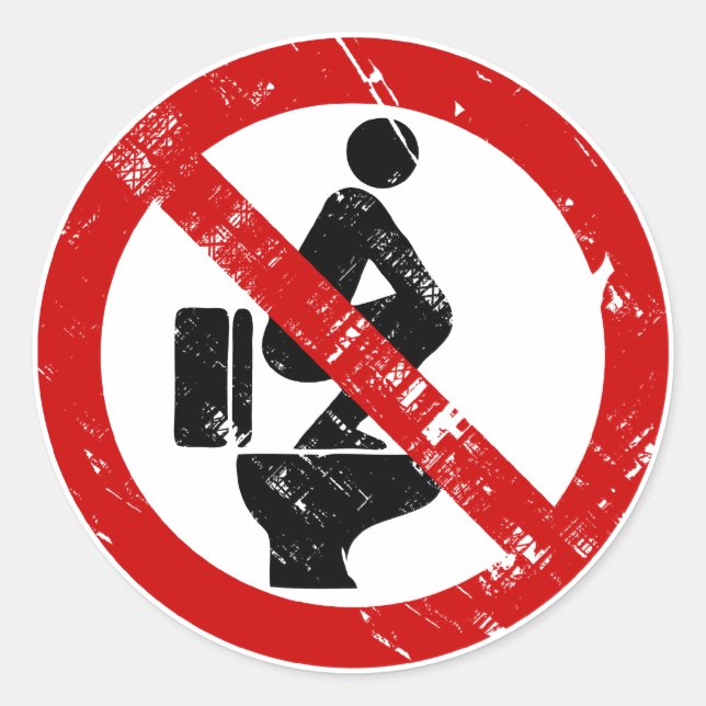 Adesivo Redondo Engraçado sem pés no assento ⚠ símbolo tailandês ⚠ (Frente)