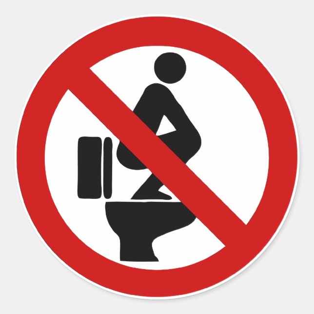 Adesivo Redondo Engraçado sem pés no assento ⚠ símbolo tailandês ⚠ (Frente)