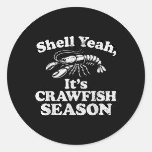 Adesivo Redondo Engraçado Sim É Estação de Crawfish Retro Crawfi