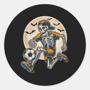 Adesivo Redondo Engraçado Skeleton Soccer Men Meninos Meninos Cust