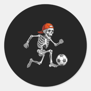 Adesivo Redondo Engraçado Skeleton Soccer Men Meninos Meninos Cust