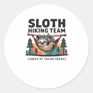 Adesivo Redondo Engraçado Sloth Hiking - Este engraçado presente d