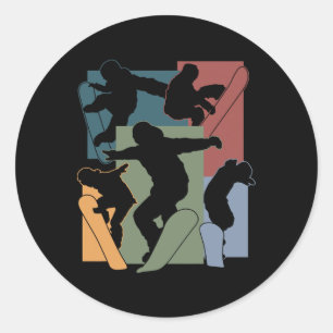 Adesivo Redondo Engraçado Snowboard Lover Snowboarder Esportes de 