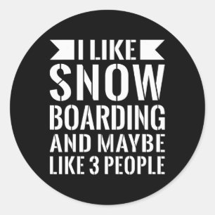 Adesivo Redondo Engraçado Snowboard Snowboarder Snowboard