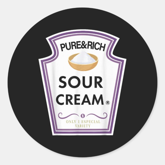 Adesivo Redondo Engraçado, Sour Cream Group Condition Halloween Fa (Frente)